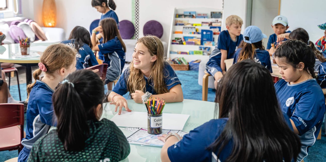 Students in Primary class having fun