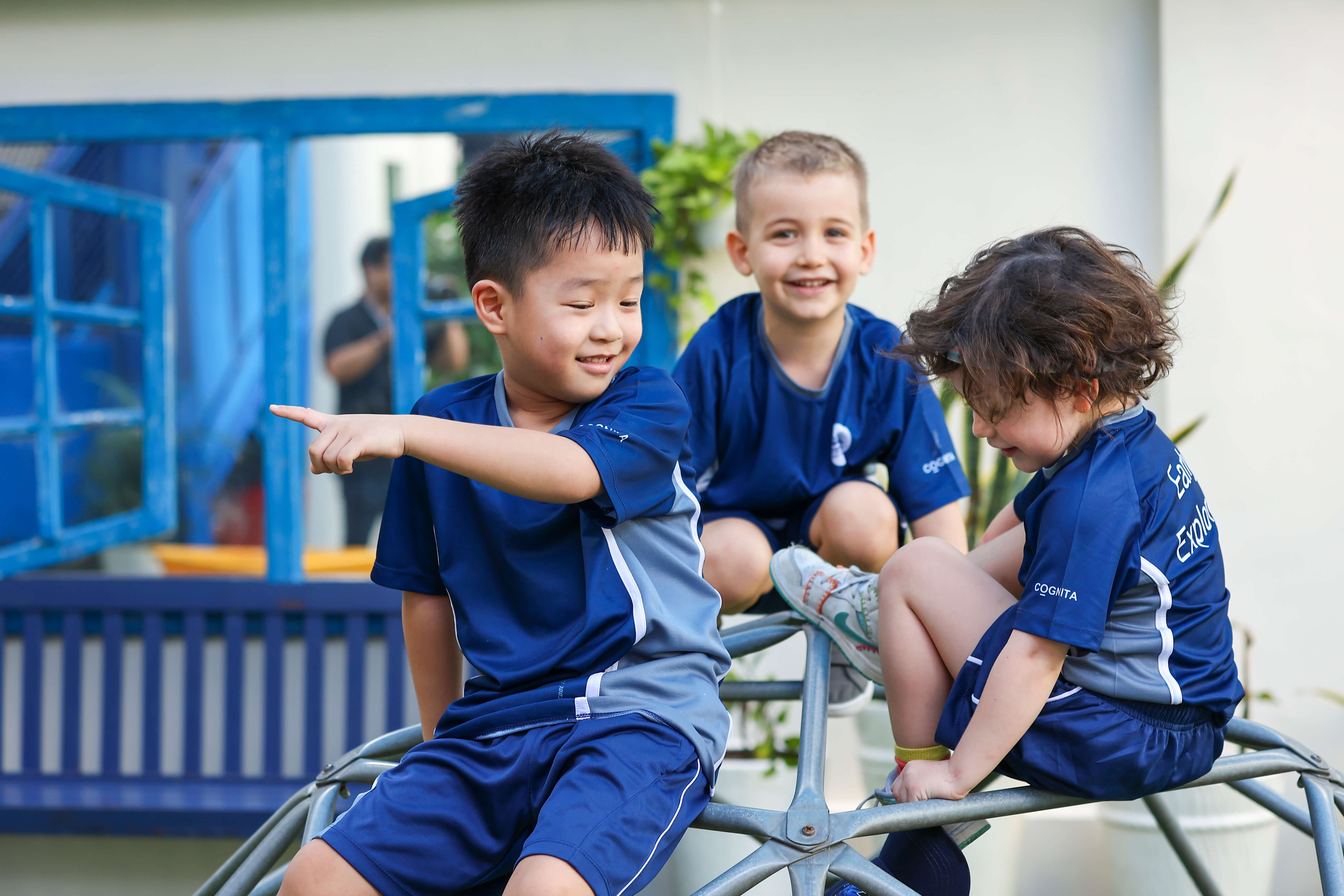 Students outside playing