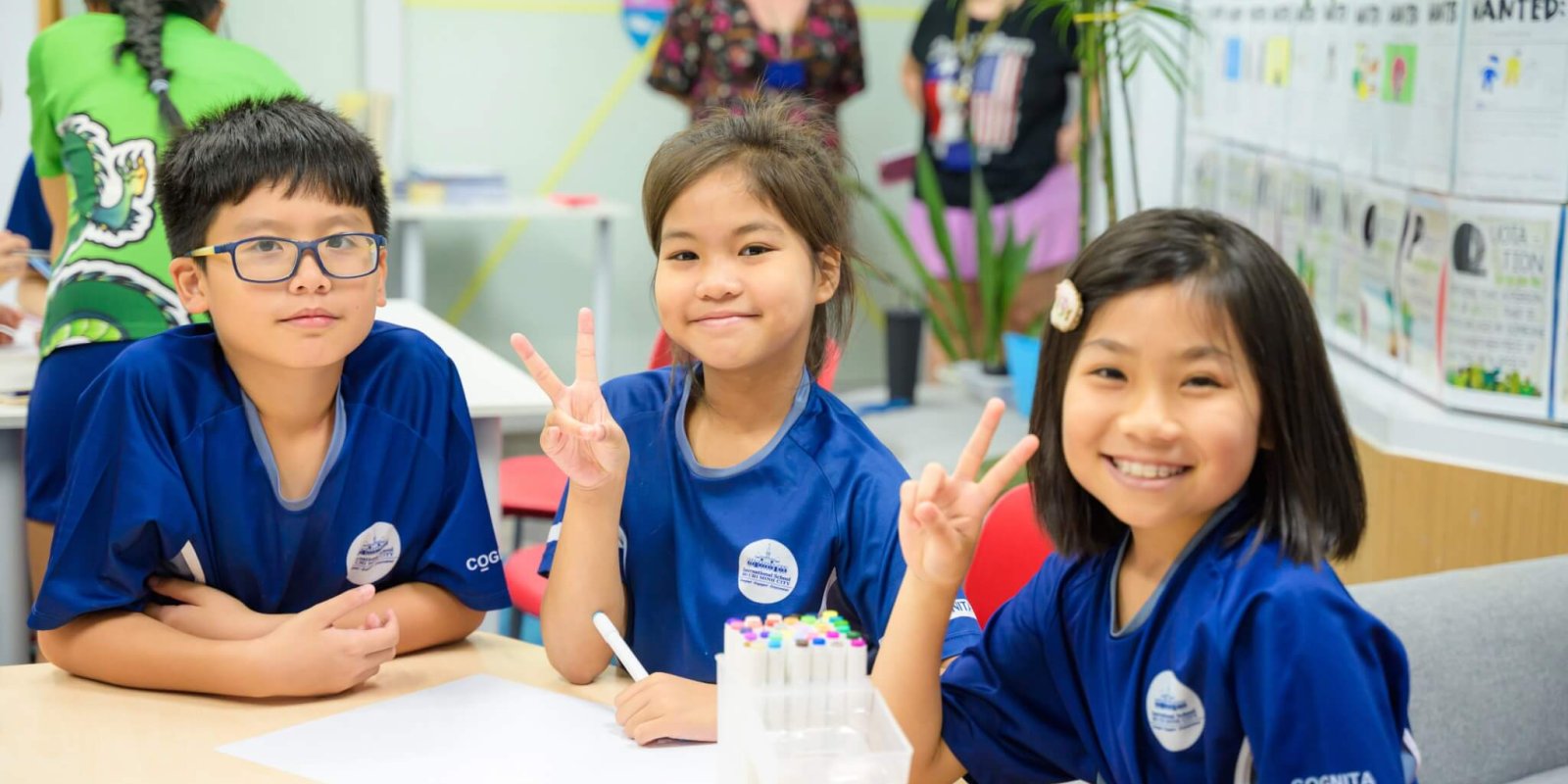 Open House - 3 students in class ISHCMC Open House - Three Primary Students in class