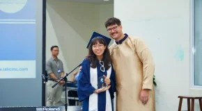 Hien receiving The Balanced Learner at Learner Profile Awards 2025.