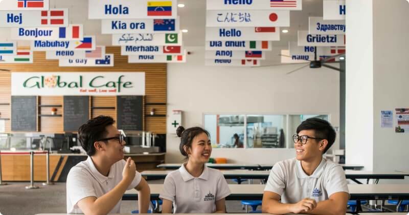 Students at cafeteria of ISHCMC Secondary Campus